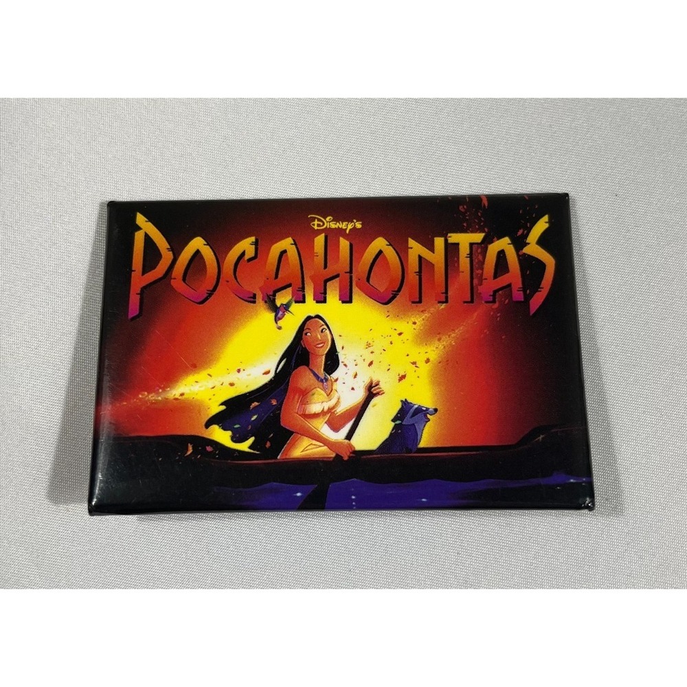 Disney Pocahontas Vintage 1995 Movie Promo Rectangular Pinback Button Badge